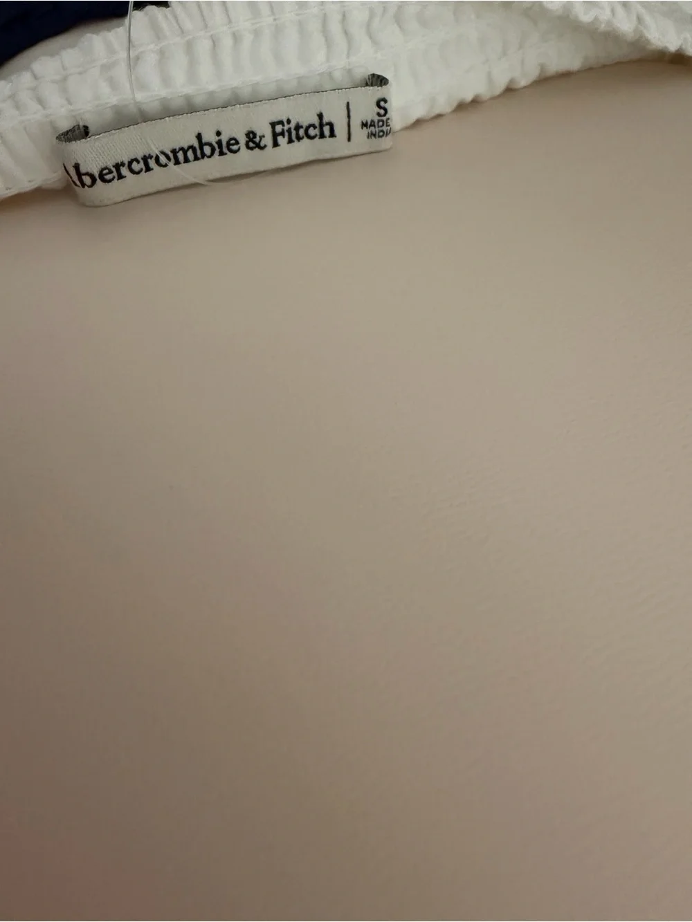 Abercrombie & Fitch White Square-Neck Puff Sleeve Crop Top